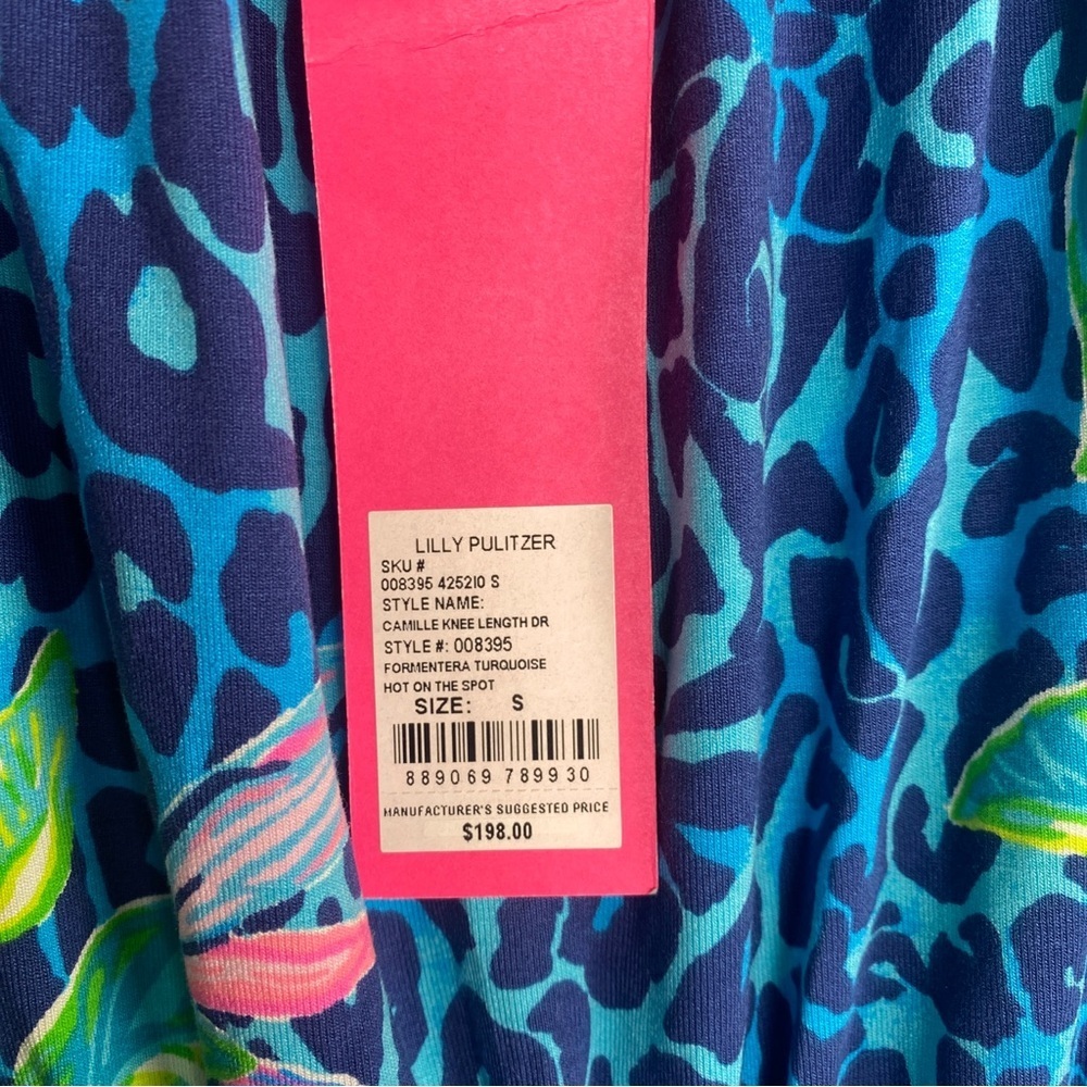 Lilly Pulitzer Camille Formentera Turquoise off the shoulder dress size S - Picture 7 of 7